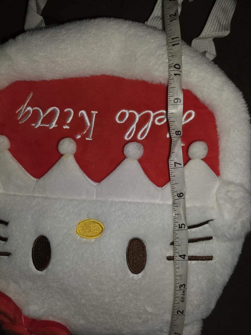 Hello Kitty Kids White & Red Plush Backpack